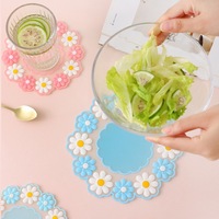 OKSILCIONE Daisy Antidérapant Souple PVC Silicone Haute Température Isolation Tasse Pot Titulaire Tapis Fleur Plaque Dessous De Verre
