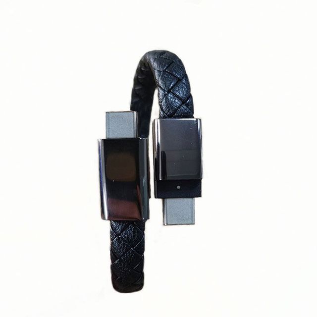 Fashion Product 22CM Leather Bracelet Usb Charging Cable Wristband Portable Micro Usb Charging Cord for Smart Phone Cable