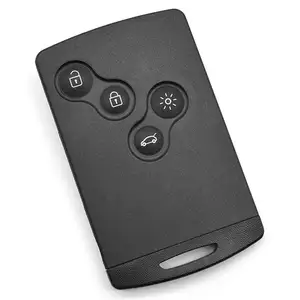 QSF, carcasa de llave remota de tarjeta inteligente de 4 botones para Renault Megane Laguna Koleos Fluence Scenic Clio Captur, funda para llave de coche con hoja