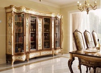 Armoire d'angle en bois de restaurant de luxe français, armoires à boissons en verre