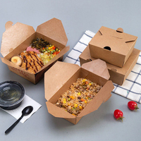 Caja Desechable para Llevar Comida, de Papel Kraft Antigrasa, Impresa Personalizada, para Pollo Frito, Sushi, Restaurantes de Comida Rápida, Reciclable