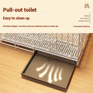 FishPrincess kandang anjing peliharaan, gaya klasik dapat dilipat besi kandang anjing penggunaan dalam ruangan dengan nampan yang dapat dilepas dikemas dalam kotak - Product Image 5