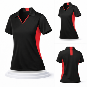 เสื้อโปโลวีเนคสำหรับผู้หญิง ระบายอากาศได้ดี หรูหรา คุณภาพสูง ยืดได้ 4 ทิศทาง เหมาะสำหรับเล่นกีฬา รับสกรีนโลโก้ - Product Image 3