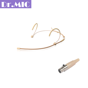 Mini micrófono profesional para auriculares Beige, XLR de plástico ligero para comunicación inalámbrica por cable Body-Pack - Product Image 5