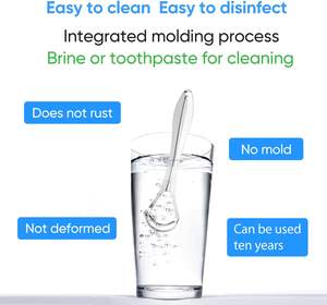 In metallo raschietto per linguetta, in acciaio inox pulitore con custodia da viaggio per le donne di ridurre l'alito cattivo orale cura - Product Image 5