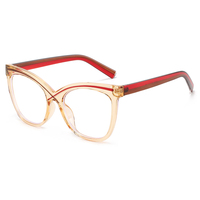Twooo T1637 Nouvelles lunettes de soleil légères de luxe simples à œil de chat, ligne des sourcils, personnalité, lunettes plates rétro, grande monture, anti-lumière bleue