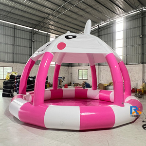 Piscines gonflables roses commerciales avec tente en PVC, parcs aquatiques à thème, style pour enfants, natation pour les installations <span class=keywords><strong>de</strong></span> divertissement, utilisation en aire <span class=keywords><strong>de</strong></span> <span class=keywords><strong>jeux</strong></span> - Product Image 2