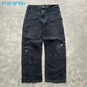 Jeans da Lavoro da <span class=keywords><strong>Uomo</strong></span> in Denim Solido con Doppia Ginocchiera, Jeans a Gamba Larga Personalizzati, <span class=keywords><strong>Pantaloni</strong></span> <span class=keywords><strong>Cargo</strong></span>, Jeans da Carpentiere da <span class=keywords><strong>Uomo</strong></span> - Product Image 1