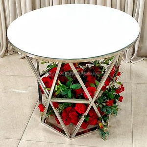 Furun Bán Hàng Trực Tiếp Chất Lượng Cao Thép Không Gỉ Bánh Cưới Bàn Kính Thanh Lịch Bảng Trang Trí <span class=keywords><strong>Centerpieces</strong></span> Cho Đám Cưới - Product Image 3