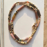 Collar de Acero Inoxidable Chapado en Oro de 18K Estilo Bohemio, Joyería de Invierno con Cuentas Espaciadoras, Resistente al Agua, para Usar en Capas, Regalo para Mujer