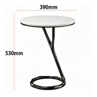 Table d'appoint en bronze noir italien, table d'angle moderne de luxe avec plateau en marbre, meuble durable pour salon, décoration intérieure, table d'appoint décorative