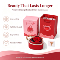 Boîte à bijoux en fleurs préservées au prix d'usine, boîtes Roja, cadeau de mariage, cadeaux pour femmes, Saint-Valentin, Nouvel An, Noël