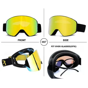 Lunettes de ski OEM logo personnalisé vente en gros protection anti-buée magnétique lentille amovible lunettes de snowboard lunettes de neige pour hommes femmes