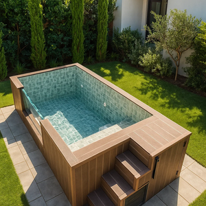 <span class=keywords><strong>Piscine</strong></span> préfabriquée en fibre <span class=keywords><strong>de</strong></span> verre pour adultes, surélevée, pour jardin, terrasse, patio, extérieur, conteneur, spa - Product Image 3