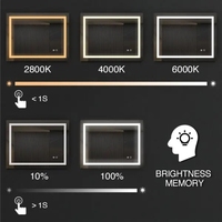 Modern Defogger Bathroom Smart Mirror with Aluminum Lenses Illuminated LED Vanity Backlit Mirror with Touch Sensor