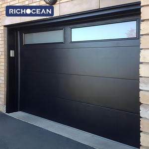 Porte de garage sectionnelle moderne en alliage d'aluminium RICHOCEAN, électrique, isolée, avec protection anti-pincement, portes de garage roulantes - Product Image 4