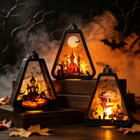 Lanterne d'extérieur à piles avec effet flamme pour Halloween, prix de gros, idéale pour la terrasse, le jardin et les fournitures de fête d'Halloween