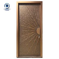 Puerta Principal Exterior de Acero Inoxidable Prima Contemporary para Villa u Hospital, con Patrón Tallado, Resistente al Agua, para Uso Comercial, 5 Años de Garantía