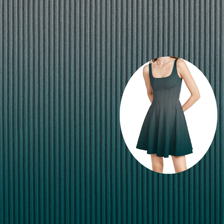 Polyester 96% Spandex 4% Stretch Rib Recyceltes Gewebe 4-Wege-Stretchbreite 63 ''Gewicht 240 G Yummy Rib Stoff für Kleid