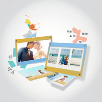 Cadre photo acrylique étanche A3, panneau publicitaire, carte de table, boîte de sécurité personnalisable argentée, cuivre transparent