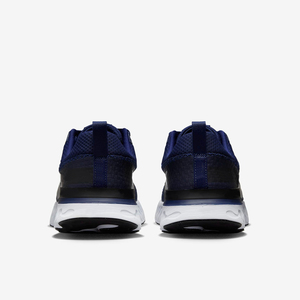 Chaussures de course sur route pour hommes, tige en maille marine, semelle blanche ondulée, design avec languette de traction, baskets de sport légères - Product Image 4