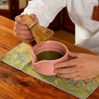 Ensemble de cérémonie du thé matcha japonais avec fouet en bambou biologique Chasen, bol à matcha personnalisé avec logo CS, 4 à 7 pièces, avec bec verseur