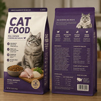 Sacs d'emballage personnalisés pour aliments pour chiens et chats, pochettes à fond plat en aluminium avec fermeture éclair, qualité alimentaire, refermables, pour friandises pour animaux de compagnie