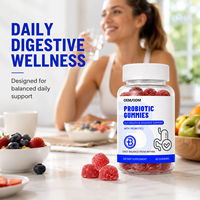 Gummies probiotiques avec Bacillus Coagulans Inuline 2 milliards d'UFC, complément alimentaire pour la santé digestive des adultes, flacon de 60 unités