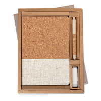 Ensemble de carnet A5 écologique avec stylo, couverture en liège, impression UV - Cadeau écologique personnalisé pour les événements