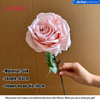 Rose artificielle en soie rose poudré à tige unique, en promotion, pour centre de table de mariage, arrangement floral, décoration