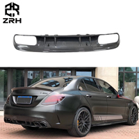 Diffuseur de pare-chocs arrière en fibre de carbone style AMG pour Mercedes Benz Classe C Sedan W205 2015-2021