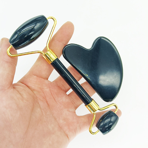 Custom logo <b>jade</b> <b>roller</b> guasha 100% natural beauty massage for face facial <b>jade</b> stone rose quartz <b>jade</b> with box - Product Image 4