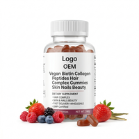 Poudre de complexe capillaire végétalien personnalisé GMP OEM à base de biotine et de peptides de collagène pour la beauté des cheveux, de la peau et des ongles, livraison rapide, vente en gros, complément alimentaire pour adultes