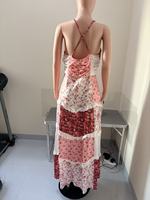 Robe longue d'été décontractée pour femme, nouvelle collection, imprimé floral numérique, bretelles spaghetti, col en V, patchwork contrastant, vente en gros