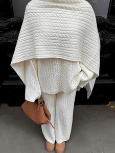 Vêtements islamiques Mexizo Ensemble trois pièces en tricot beige Style Abaya pour femmes musulmanes Mode modeste d'hiver - Product Image 4