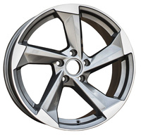 Rines Forjados Monobloque Premium de Aleación 6061, 5 Radios Cóncavos, Acabado Cepillado, Ligeros, 5x112 5x120 para Audi y Tesla