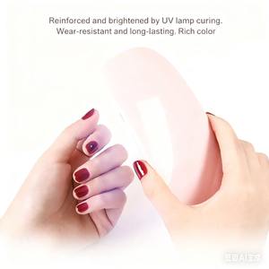 Autocollants pour <span class=keywords><strong>ongles</strong></span> en gel semi-durci 16 pièces bandes d'<span class=keywords><strong>ongles</strong></span> en gel souple à couverture complète <span class=keywords><strong>avec</strong></span> lampe adhésive UV/LED durci imperméable à l'eau longue durée - Product Image 5