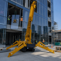 Mini-grue araignée compacte de 5 tonnes avec flèche télescopique pour l'entretien et l'installation de installations