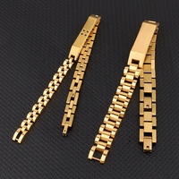 Bracelets pour hommes, ensembles de bijoux pour couples, bracelet de montre à trois perles en acier inoxydable 316L plaqué or 18 carats PVD, design célèbre