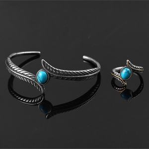 Nuevo Conjunto de Joyería de Acero Inoxidable 316L con Diseño Clásico de Plumas y Baño de Titanio para Hombre - Pulsera de Regalo - Product Image 4