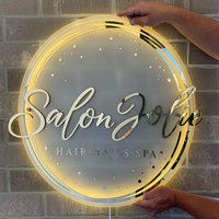 Décoration de logo personnalisée en acrylique néon pour boutique Enseignes au néon avec logo 3D à LED pour décoration de bureau Enseigne de bar de beauté
