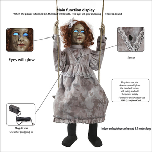 Decoración Eléctrica Giratoria <span class=keywords><strong>de</strong></span> <span class=keywords><strong>Halloween</strong></span> para Niñas, Serie <span class=keywords><strong>de</strong></span> Terror para Casa Embrujada, Accesorios para Niños - Product Image 4