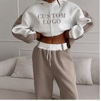 Ensembles de sweat-shirts personnalisés pour femmes, 2 couleurs, en molleton surdimensionné, pull à capuche décontracté pour l'hiver, streetwear