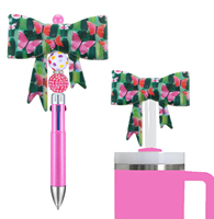 SYBBeads – Capuchon de paille en silicone certifié CE, motif nœud papillon 3D personnalisé, 10 mm, accessoires de bar, paille imprimée avec nœud