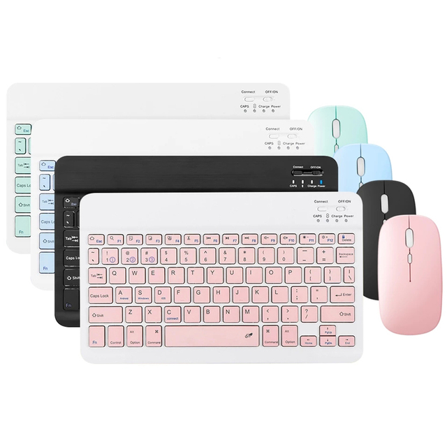 USB Wireless BT Mini Slim-Thin Keyboard Mouse Combo Set Split Style New for iPad for Samsung for Tablet PCs
