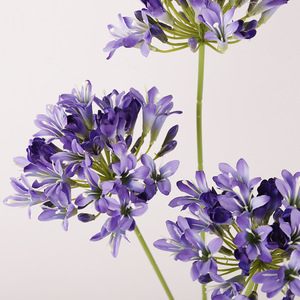 Fleurs artificielles d'agapanthus blanches en soie, haute simulation, décoration intérieure, ornement de mariage - Product Image 2