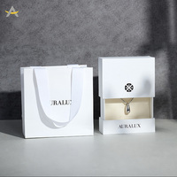 Boîte cadeau en papier pour bijoux Auralux, écologique, avec logo personnalisé, recyclable, faite à la main, pour collier, bracelet, bagues