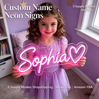 Enseigne néon LED personnalisée en forme de cœur, décoration murale en acrylique pour cadeau d'anniversaire de bébé fille et décoration de mariage