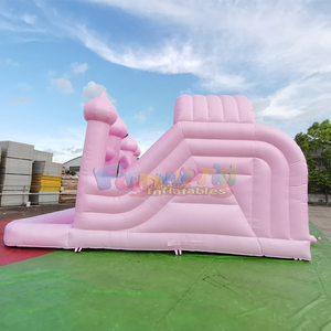 Kids outdoor party pink inflatable bouncy castle with double slide bounce house commercial adult - Product Image 4