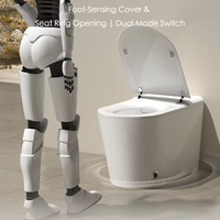 WC intelligent avec bidet intégré, allongé, télécommande, eau chaude, double chasse automatique, capteur de pied, siège chauffant, économie d'eau, céramique, vente en gros